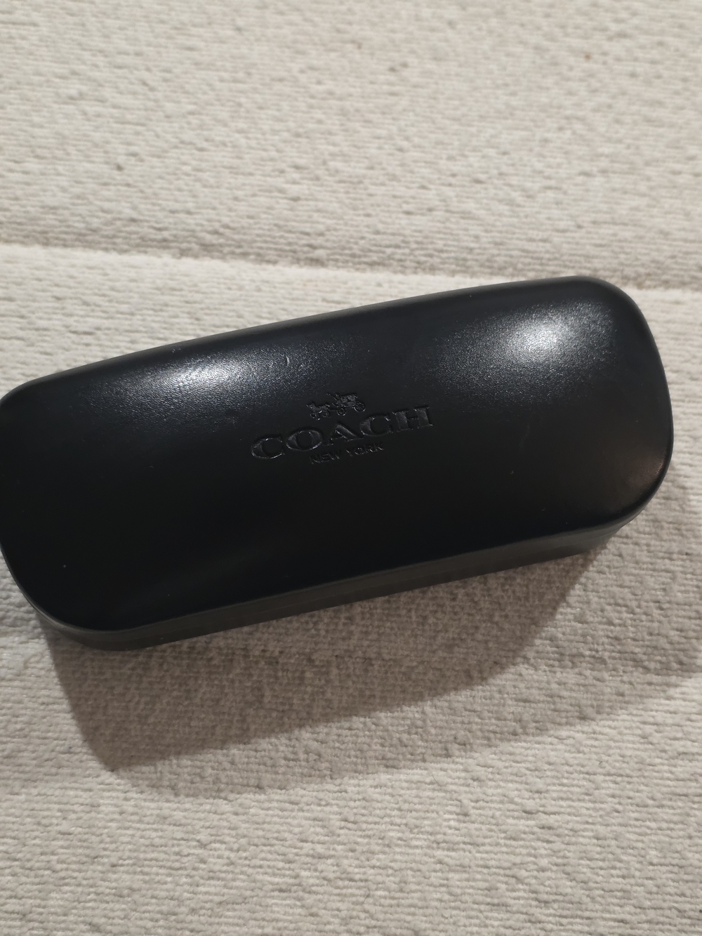 COACH Black Leather Sunglasses Case, Regular Size